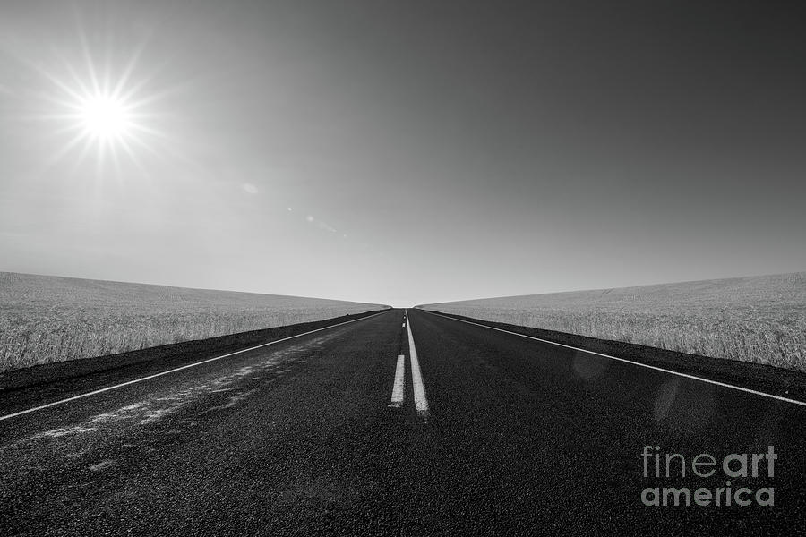 Open Road BW Photograph by Michael Ver Sprill