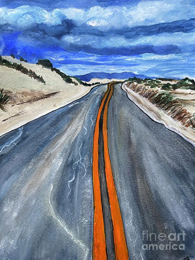 Open Road New Mexico Painting by Suzanne Lorenz