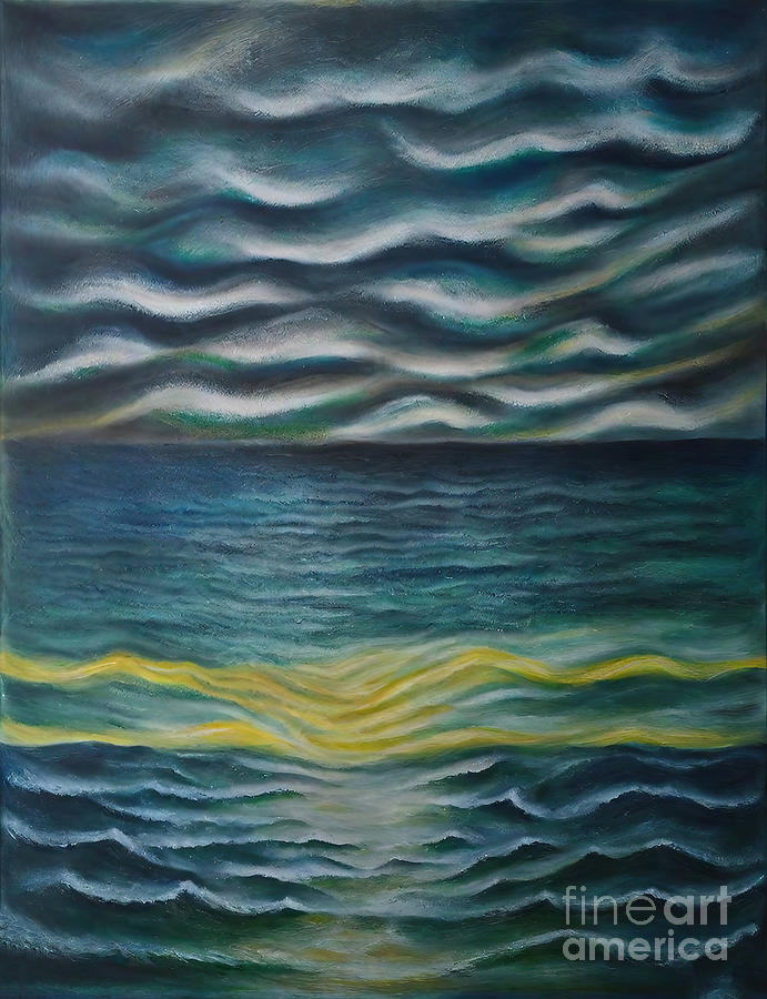 Sunset Painting - Open Sea Painting sea igor pozdnyakov oil painting seascape land by N Akkash
