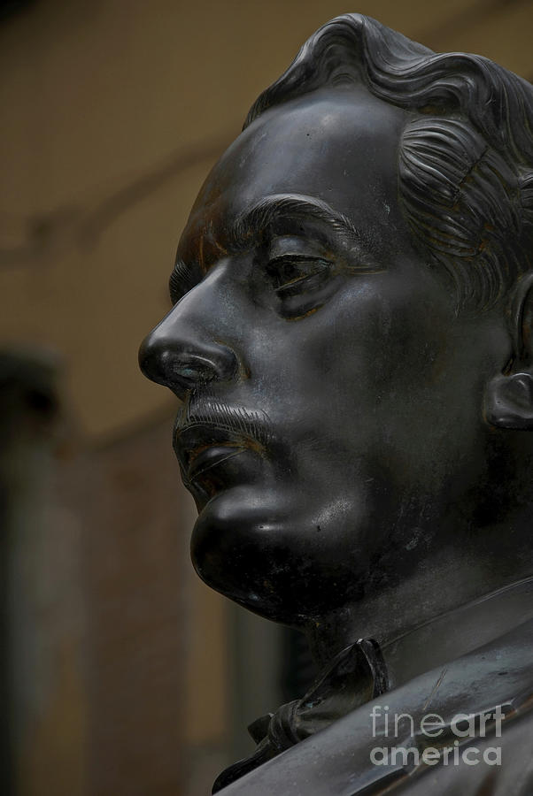 Opera Composer Giacomo Puccini In Profile On Statue Before His ...