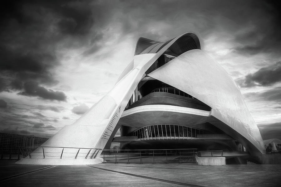 Opera House Valencia Black and White Photograph by Carol Japp - Pixels