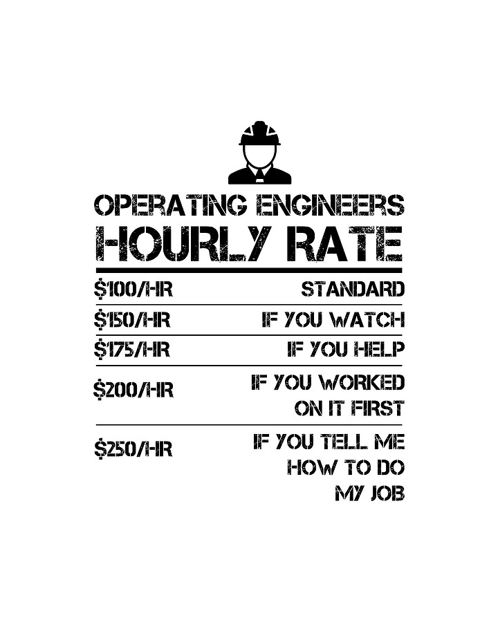 Operating Engineers Hourly Rate Funny Shirt Labor Rates Mixed Media by