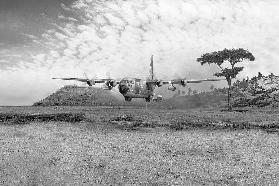 Operation Bushel the last air drop BW version Photograph by Gary Eason