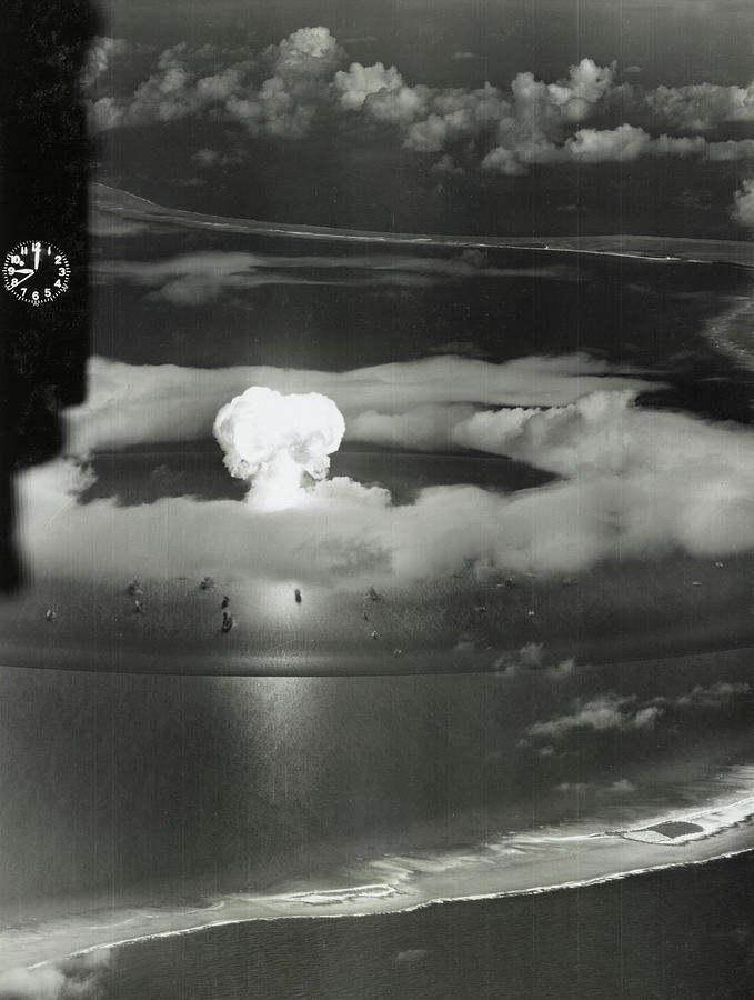 Operation Crossroads Painting - Operation Crossroads, Bikini Atoll, Mushroom cloud, 1946 by United States Army