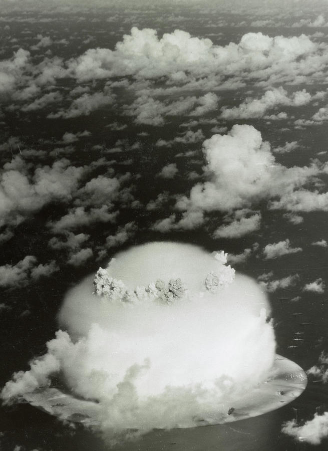 Mushroom Painting - Operation Crossroads, Mushroom cloud, Bikini Atoll, 1946 by United States Army