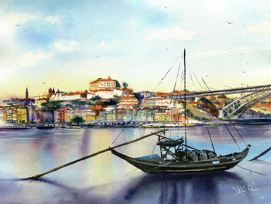 Oporto Portugal Painting Painting by Dora Hathazi Mendes