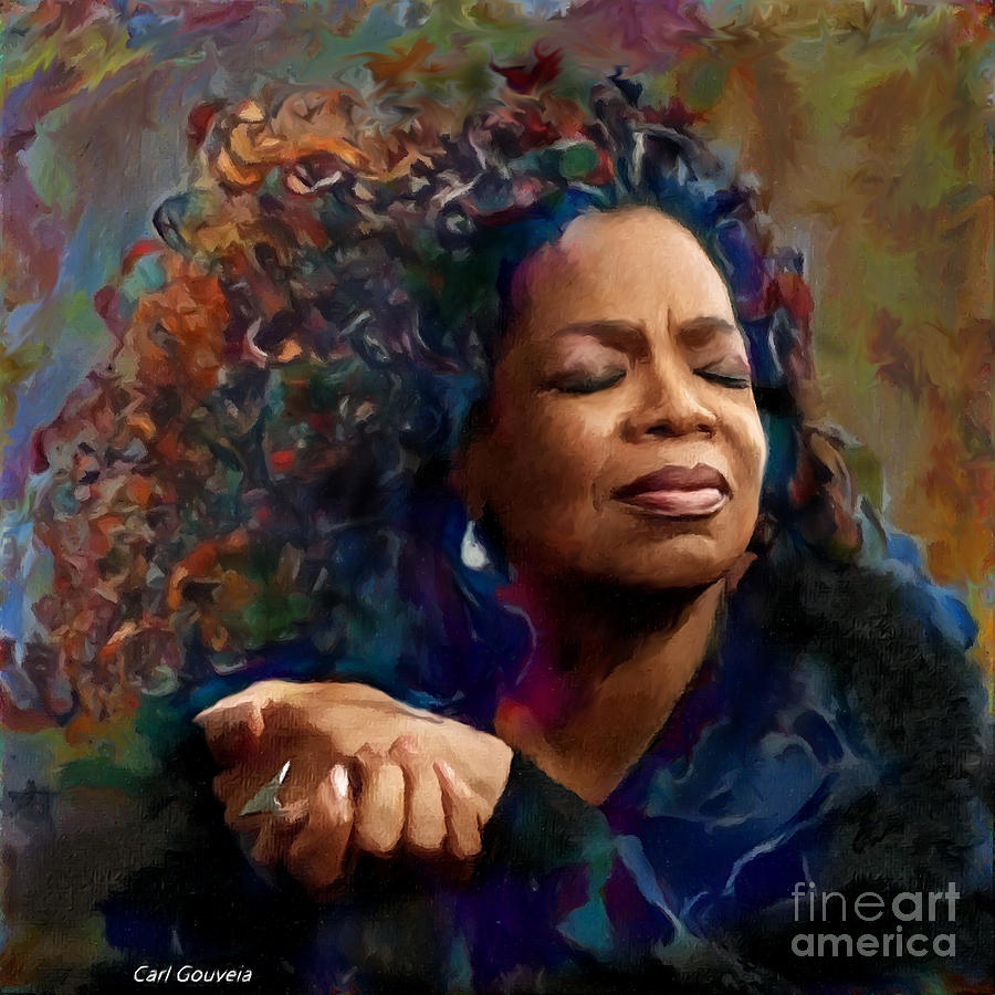 Portrait Digital Art - Oprah Winfrey portrait  by Carl Gouveia