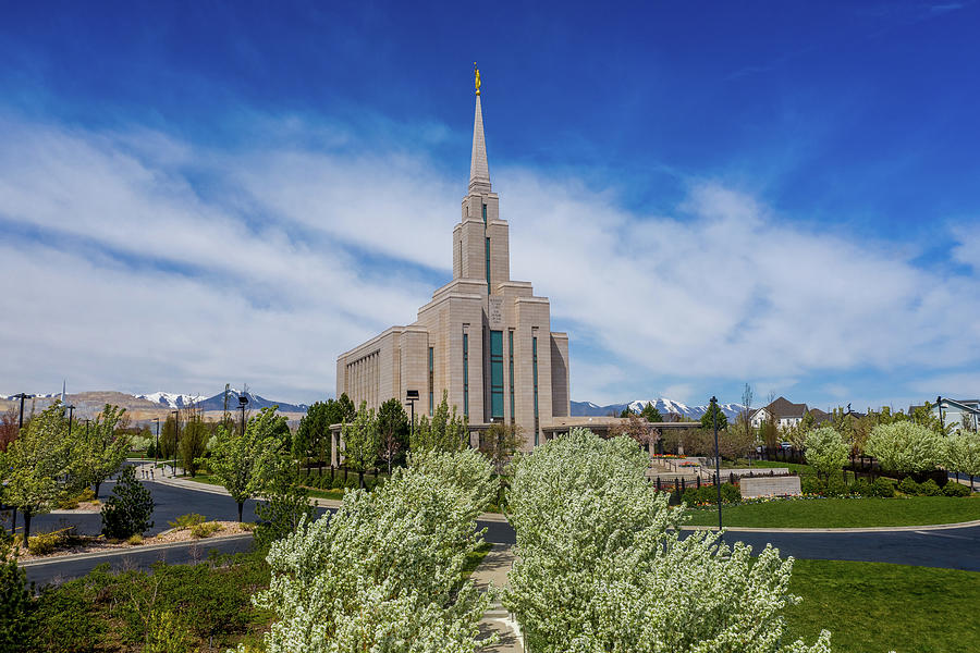 Oquirrh Mountain Temple At High Noon Photograph By Allen Blodgett Fine Art America