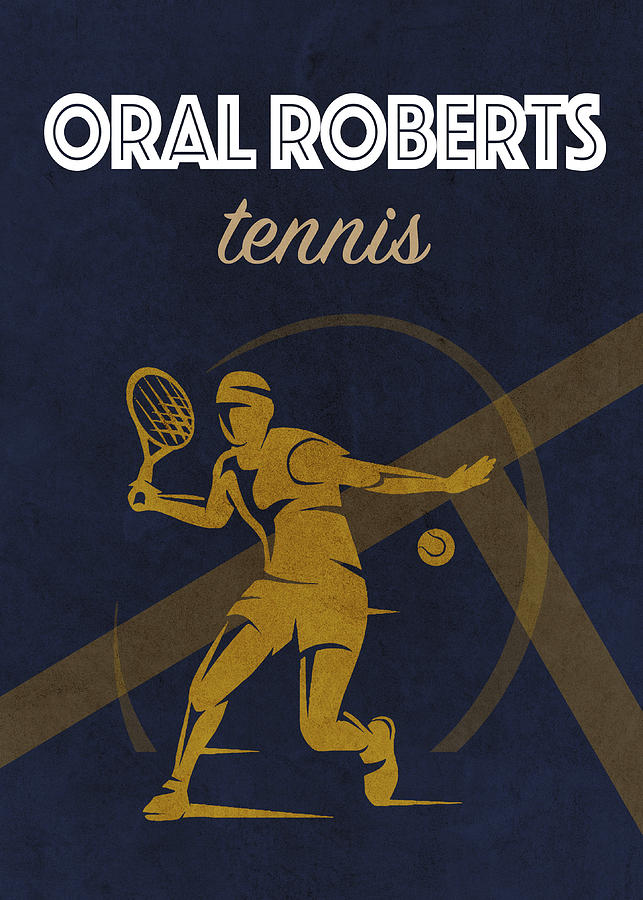 Oral Roberts Tennis College Sports Vintage Poster Mixed Media by Design ...