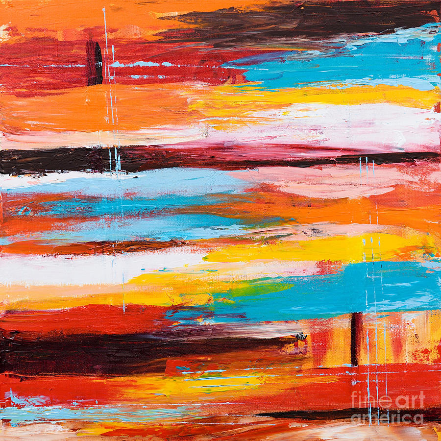 Orange Abstract Painting by Art by Danielle