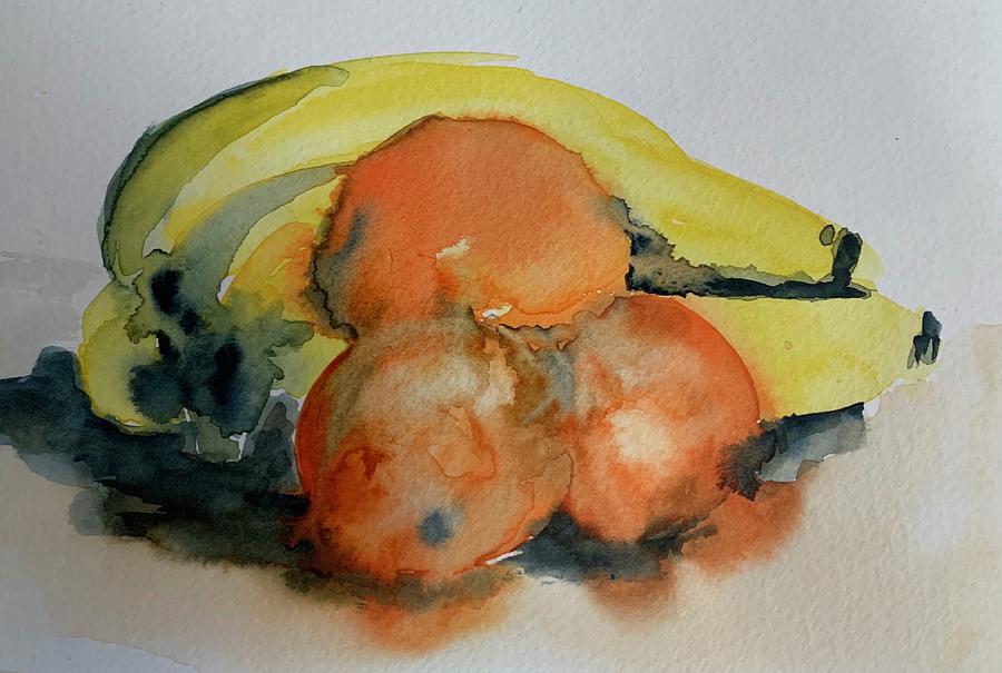 Orange and Bananas Painting by Christine Marie Rose