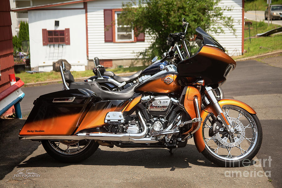 Orange And Black Harley Photograph by S Jamieson - Fine Art America