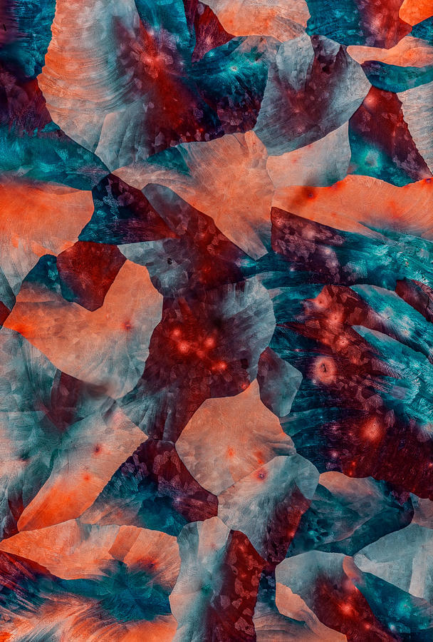 Orange and blue crystals  Photograph by Jaroslaw Blaminsky