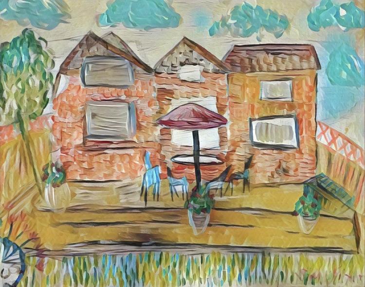 Orange and Brown House Painting by Sima Fisher Fine Art America