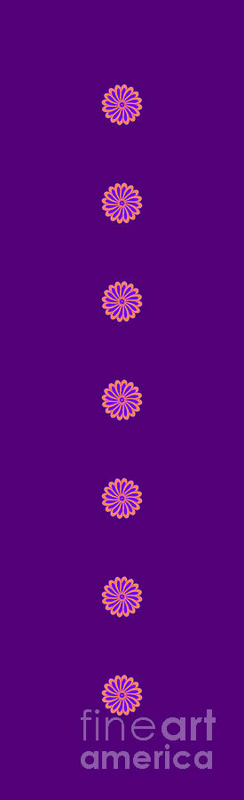 Orange and Purple Flower Chakra Design Digital Art by Barefoot Bodeez Art
