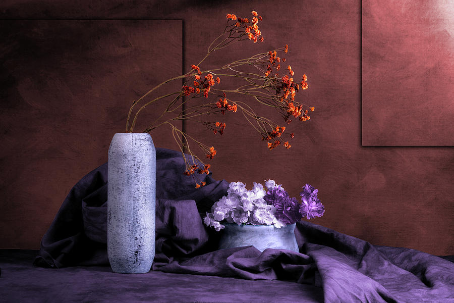 Flower Photograph - Orange and Purple Flowers by Tom Mc Nemar