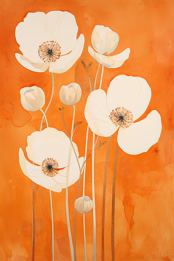 Orange And White Art Painting