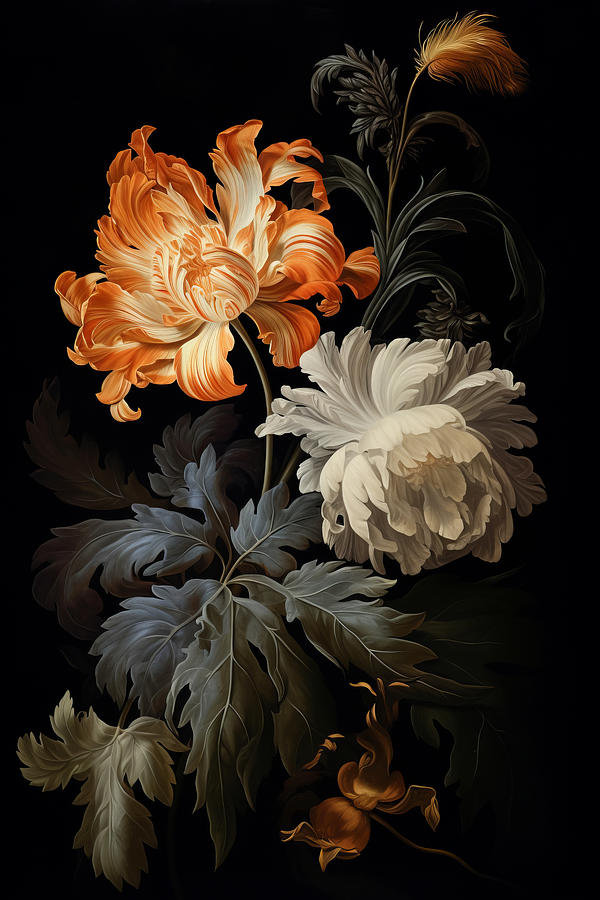 Orange And White Flowers On Black 3 Photograph By Margaret Wiktor Fine Art America 9081