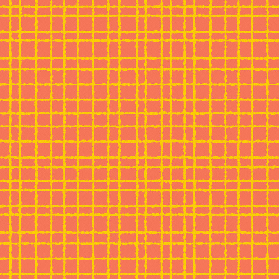 Orange and Yellow Grid Pattern - Art by Jen Montgomery Painting by Jen Montgomery