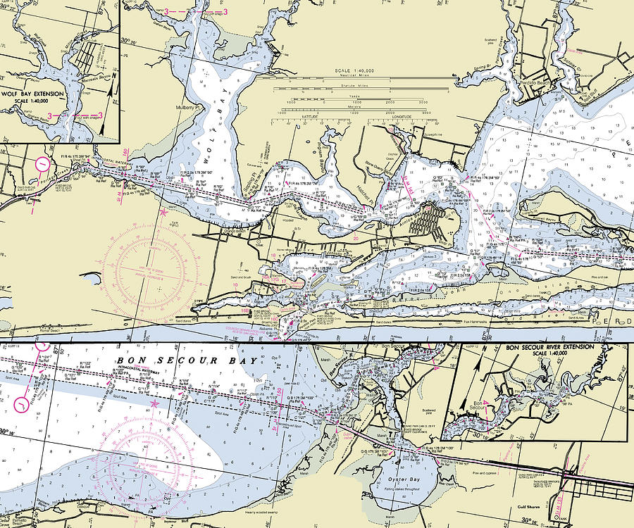 Orange Beach Alabama Nautical Chart Digital Art By Sea Koast