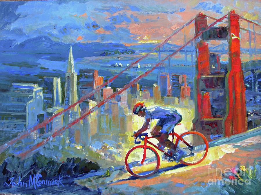 Orange Bike Painting by John McCormick