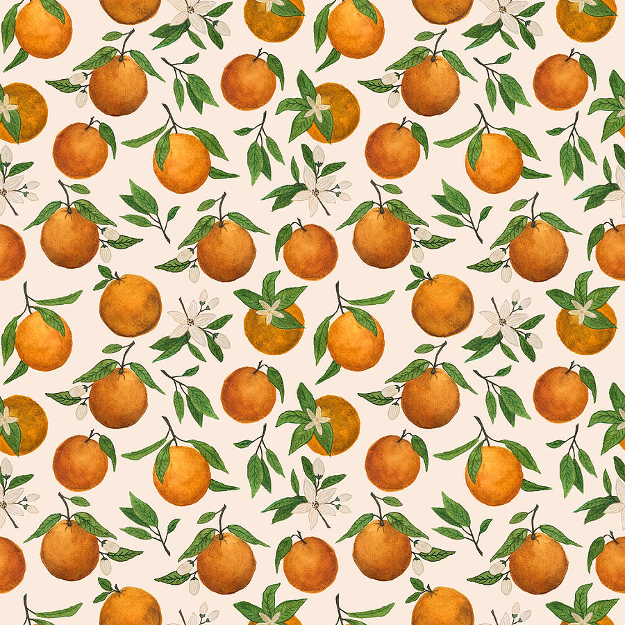 Burnt Orange Floral Pattern Digital Art by Lauren Ullrich - Pixels