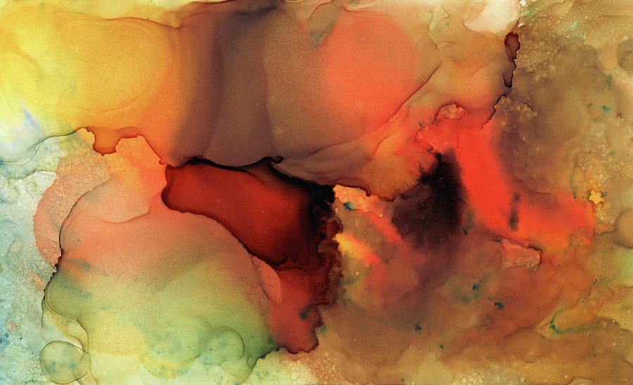 Orange Brown Abstract 59 Painting by Lucie Dumas