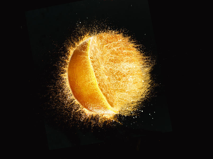 Orange Burst Photograph by Creative Photographer specialising in Liquid