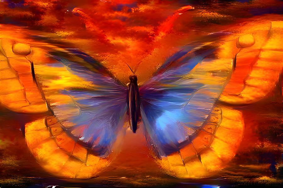 Orange Butterfly Digital Art by Beverly Read