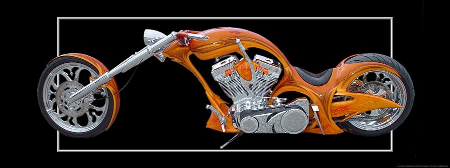 orange chopper bike