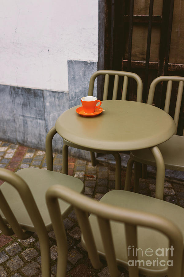Coffee Photograph - Orange coffee cup by Viktor Pravdica