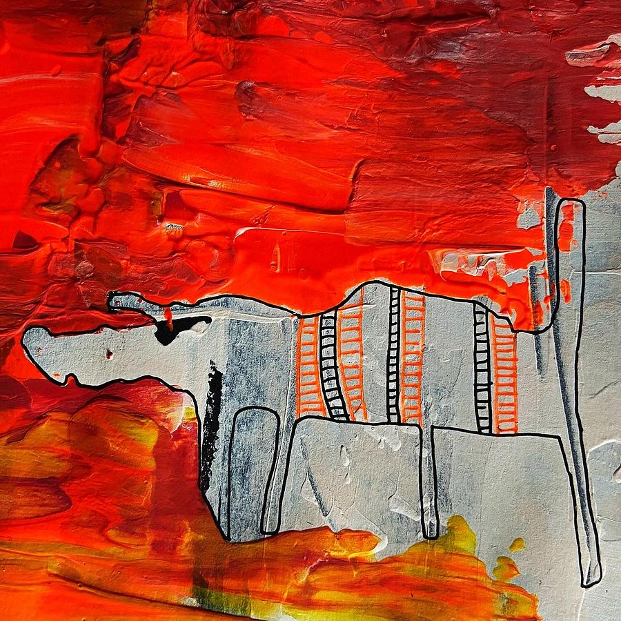 Orange dog Mixed Media by Tanja Leuenberger
