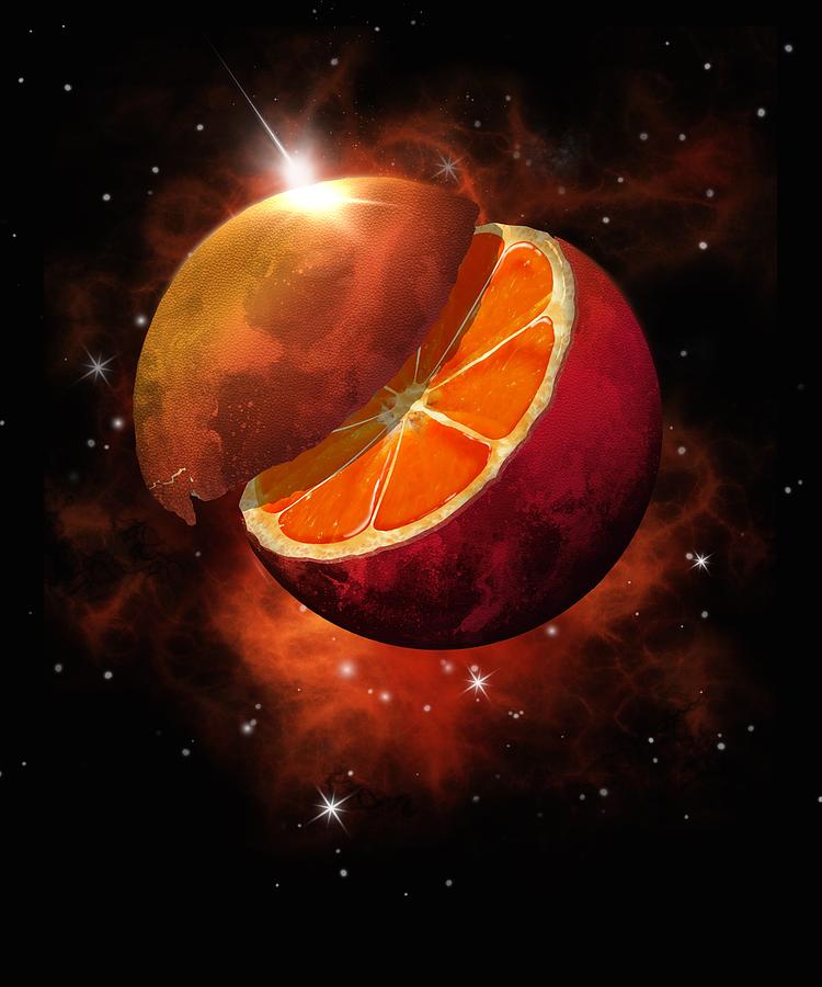 Orange dwarf scifi Digital Art by Steven Richards