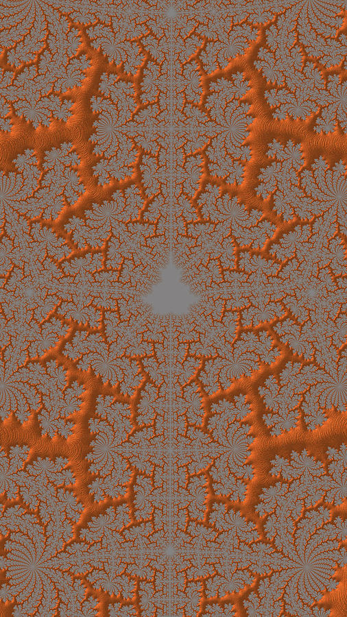 Orange Embossed Lacy Fractal Abstract  Digital Art by Shelli Fitzpatrick