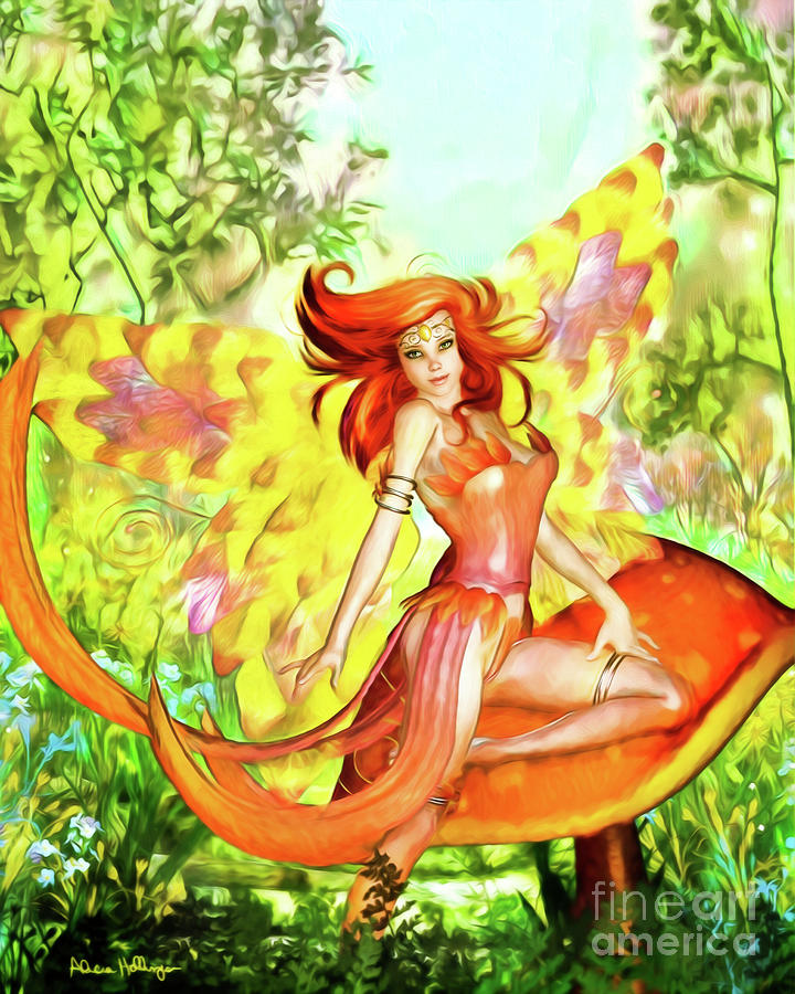 Orange Fairy Digital Art by Alicia Hollinger