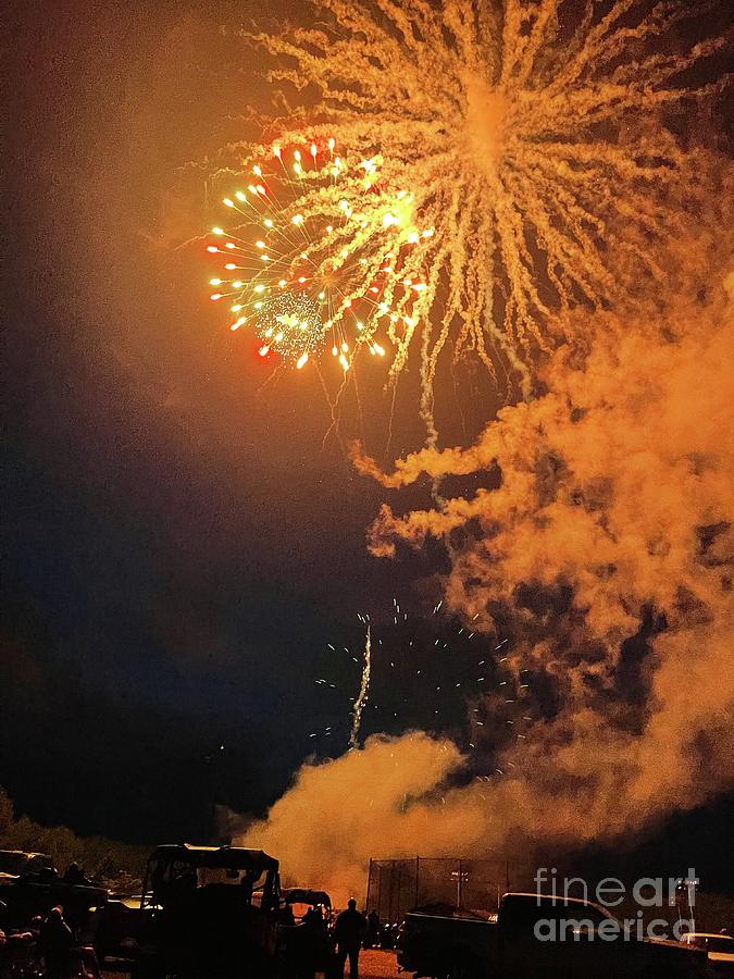 Orange fireworks Photograph by Alice Markham Fine Art America