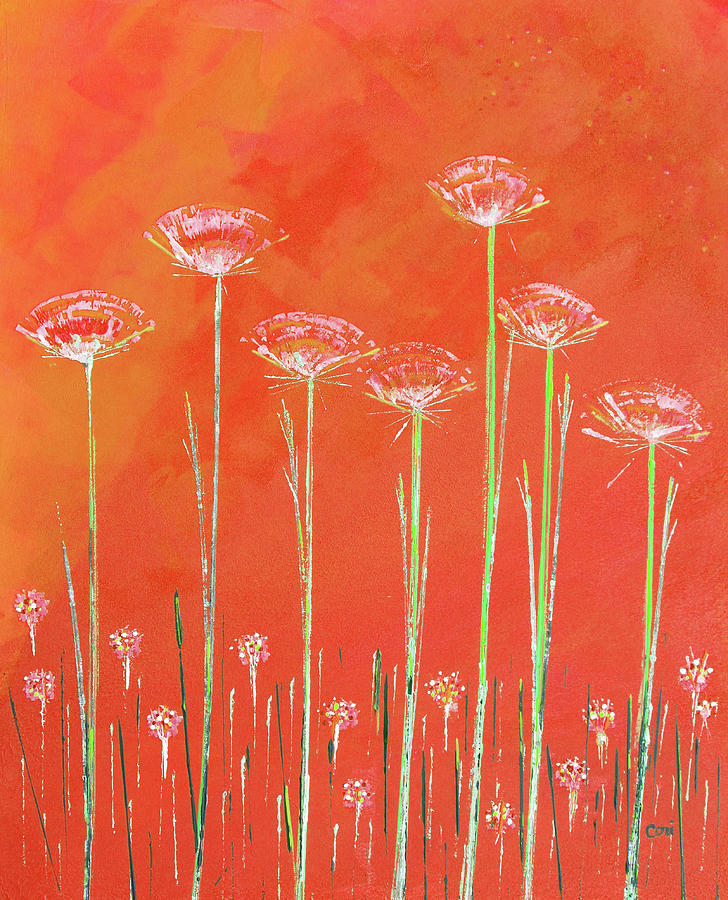 Orange Flowers Painting by Corinne Carroll