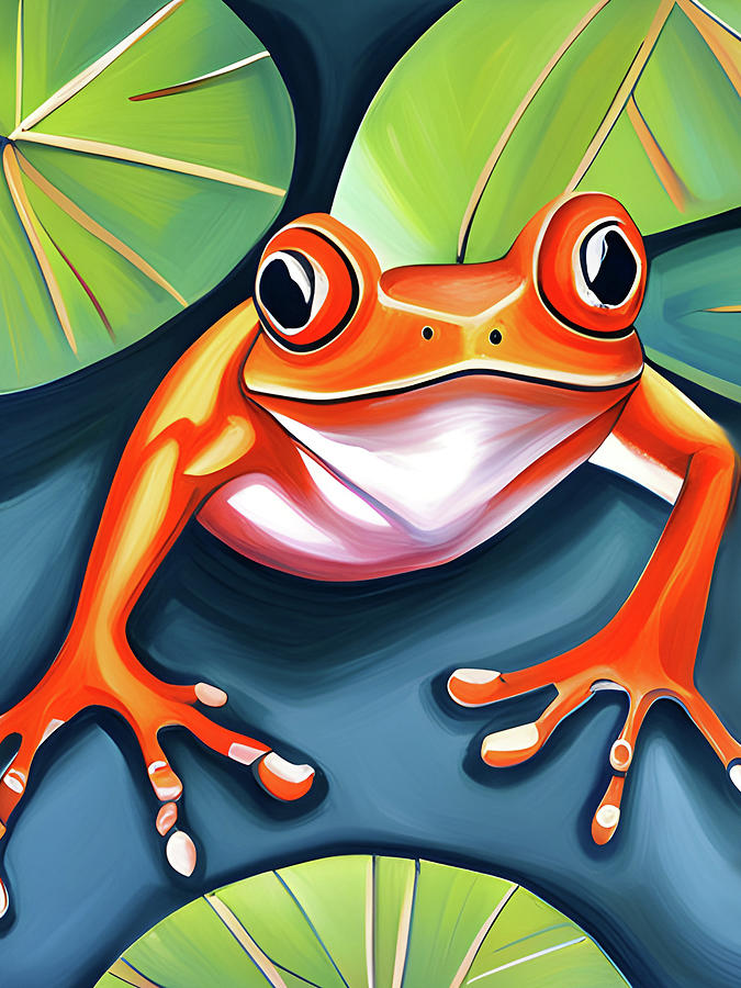 Nature Digital Art - Orange Frog by Long Shot