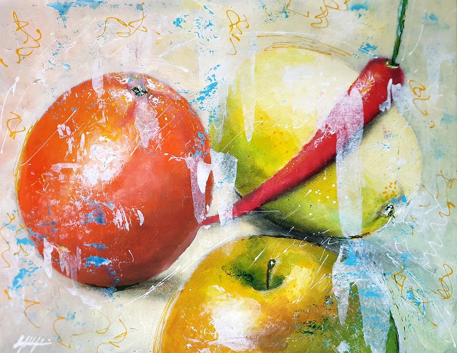 Orange Fruit Painting by Themayart