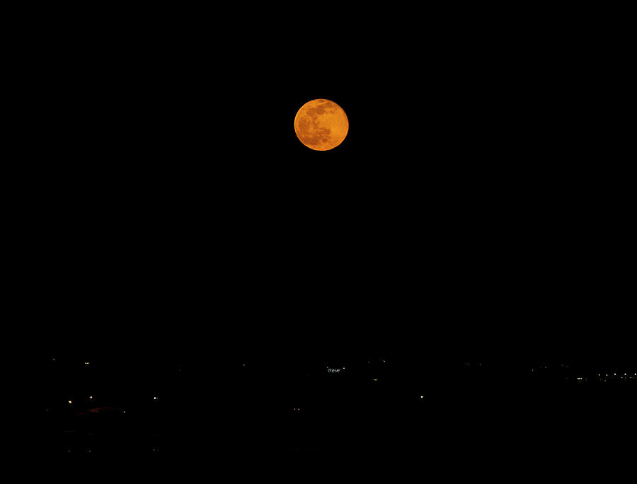 Orange full moon over Canandaigua Lake Photograph by Stephen Kalbach ...