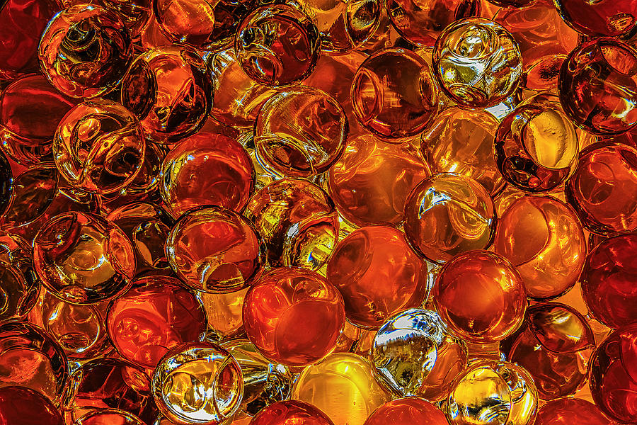 Orange Gel Beads Abstract Photograph by Stuart Litoff