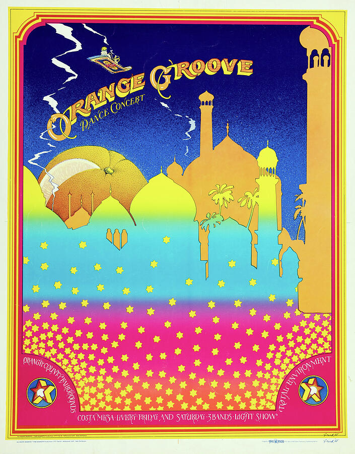 Orange Groove 1968 Costa Mesa, CA Concert Poster Digital Art by Music Posters