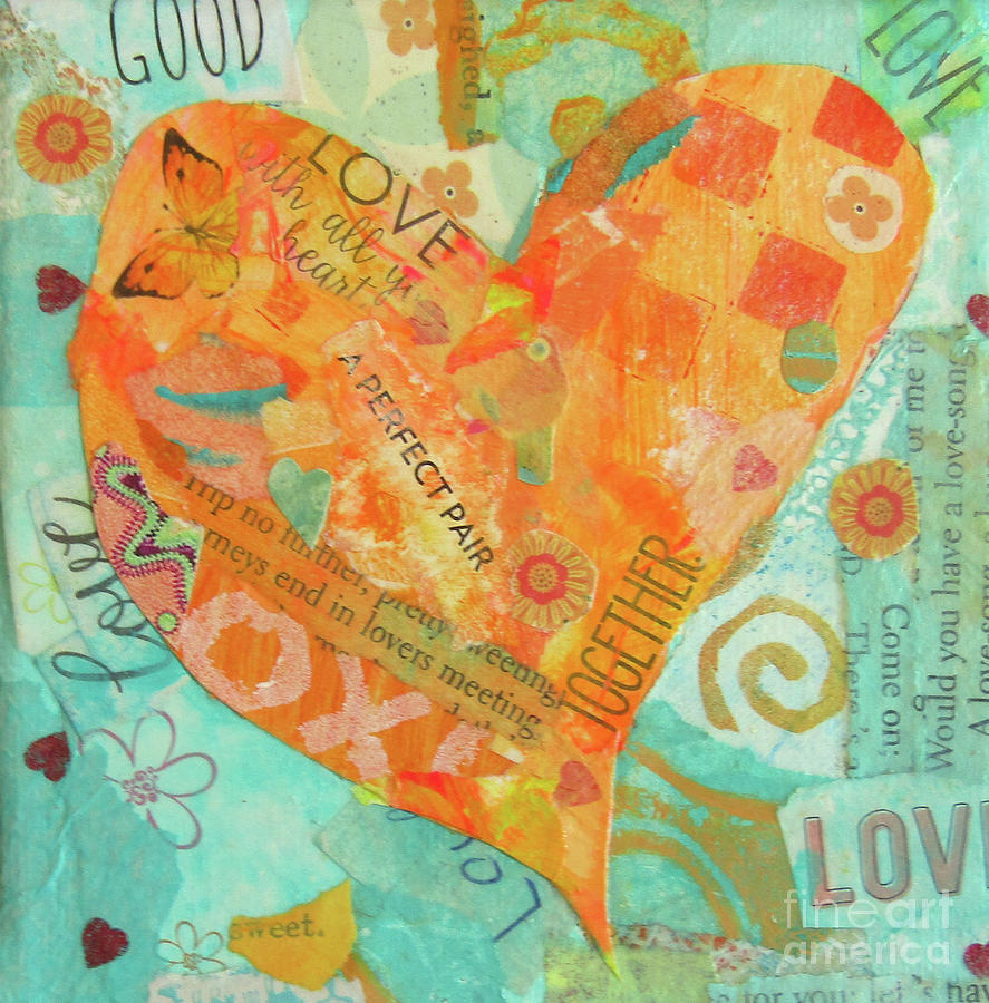 Orange Heart Mixed Media by Patricia Henderson - Fine Art America