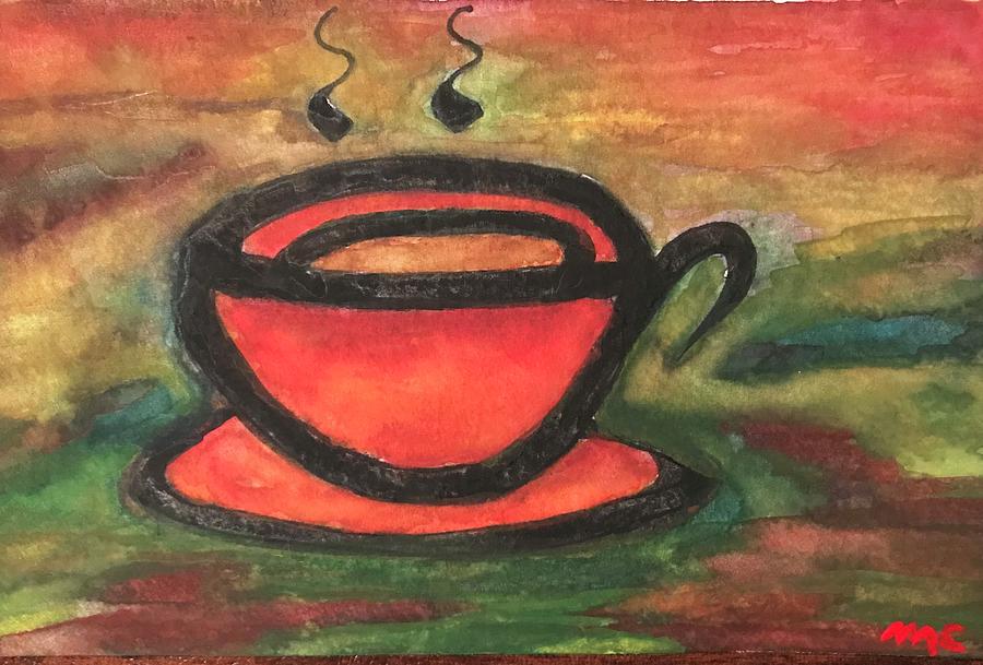 Coffee Painting - Orange Joe by Mike Coyne