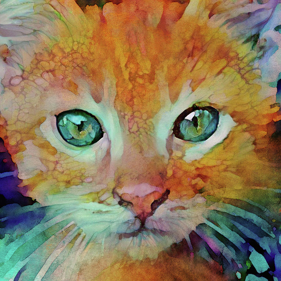 Orange Kitten Cuteness Digital Art by Peggy Collins