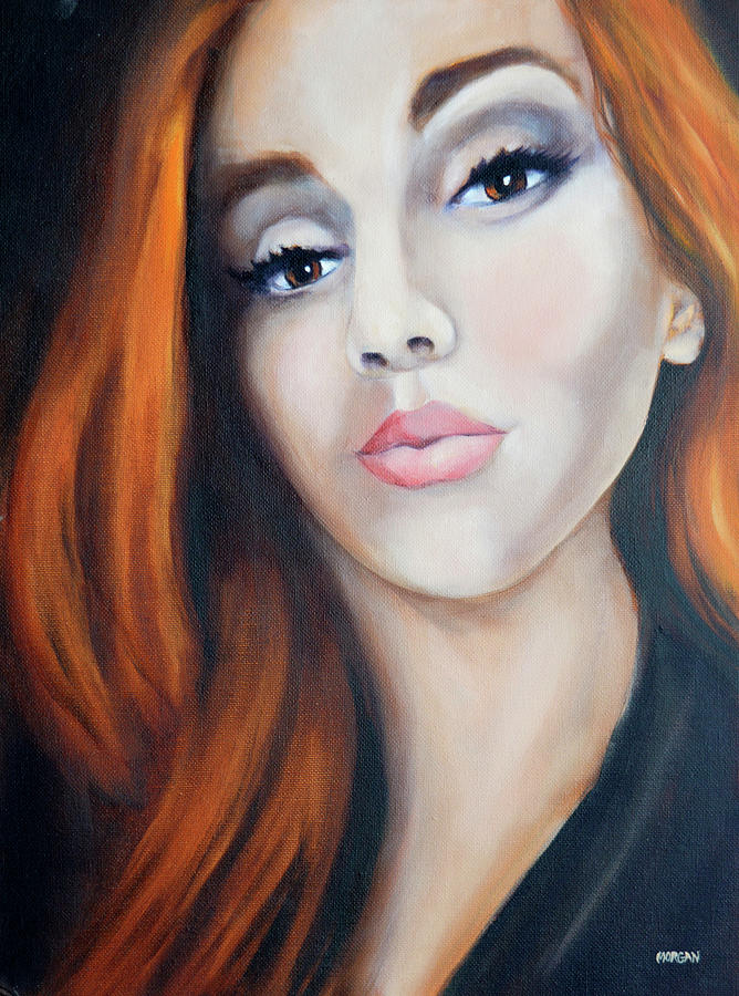 Orange Lady Painting by Tom Morgan