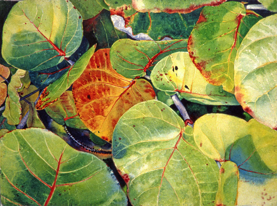Orange Leaf Painting by Lisa Tennant