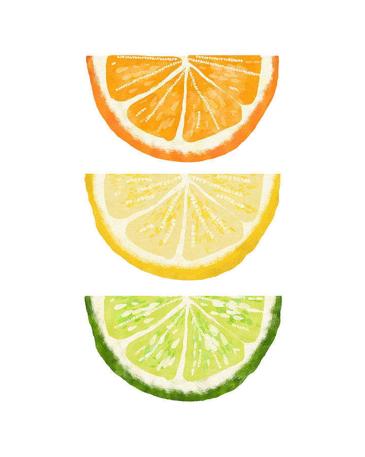 Orange Lemon Lime- Art by Linda Woods Mixed Media by Linda Woods