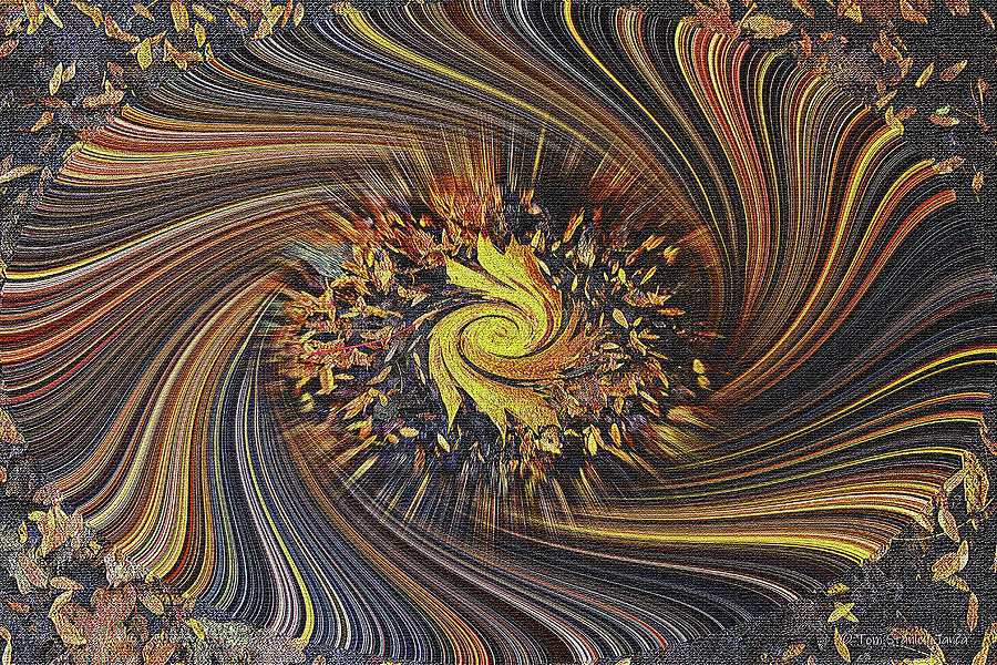 Orange Maple Leaf Abstract,#ps3bb, Digital Art by Tom Janca