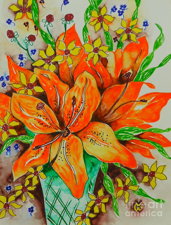 Orange Lilies Painting by Heather McFarlane-Watson